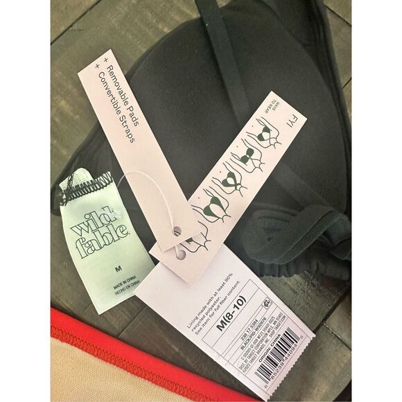 Wild Fable and Kona Sol Black and Red Bikini Set Size Medium New - Picture 4 of 4